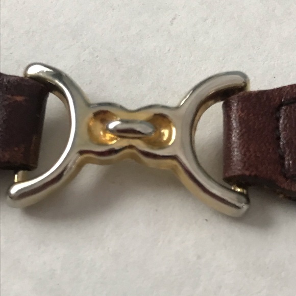 ETIENNE AIGNER Belt Logo Gold Hardware Brown Sz 28 - Picture 5 of 14